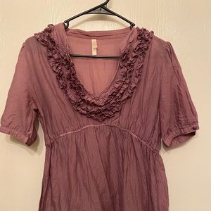 Size large blouse with ruffle details